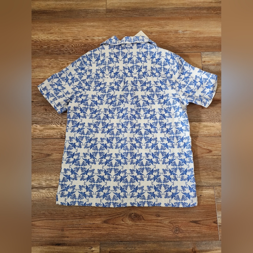 Universal Thread Top Women's XS Blue Print Short Sleeve Camp Shirt NEW - Picture 6 of 7